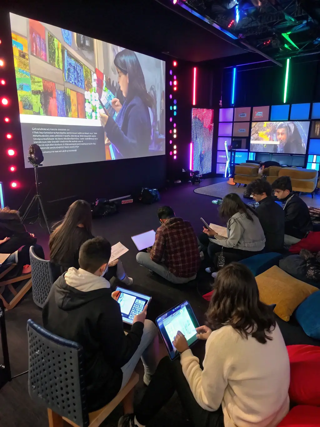 A visual representation of interactive coding sessions with instructors providing real-time feedback, showcasing the hands-on teaching approach.